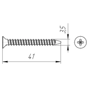 Саморезы пот/г по металлу (мелкая резьба) 3,5x41 оксид (уп 200шт) ведро №2 Саморезы пот/г по металлу (мелкая резьба) 3,5x41 оксид (уп 200шт) ведро №2
