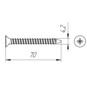 Саморезы пот/г гипс-дерево (крупная резьба) 4,2x70 оксид (уп 250шт) ведро №3 Саморезы пот/г гипс-дерево (крупная резьба) 4,2x70 оксид (уп 250шт) ведро №3