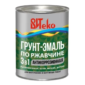 Грунт-эмаль по ржавчине 3 в 1 вишневая 0,8кг ВИТЕКО Грунт-эмаль по ржавчине 3 в 1 вишневая 0,8кг ВИТЕКО