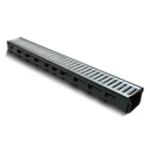 Комплект GIDROLICA Light DN100 A15: лоток водоотводный пластиковый с решеткой оцинкованной 1000*115*96 мм арт.08006/080066