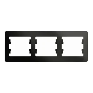 Рамка трехместная Glossa горизонт. антрацит Systeme Electric GSL000703