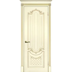 Дверь ТЕКОНА SMALTA-DECO 13 глухая патина золото эмаль слоновая кость 80