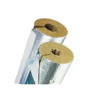 Цилиндры Роквул 40 x 25 мм кашированные фольгой (плотность 80кг/м3)