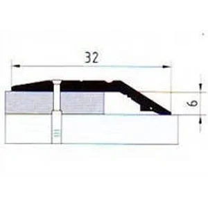 Порог АПС 006 алюминиевый 1800*32*6 мм разноуровневый (32 шервуд серый)