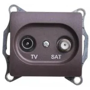 Механизм розетки телевизионной оконечной TV/SAT Glossa 1дБ шоколад Systeme Electric GSL000897 Механизм розетки телевизионной оконечной TV/SAT Glossa 1дБ шоколад Systeme Electric GSL000897