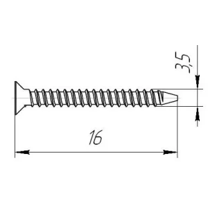 Саморезы пот/г по металлу (мелкая резьба) 3,5x16 оксид (уп 1000шт) ведро №2