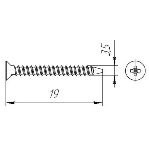 Саморезы пот/г по металлу (мелкая резьба) 3,5x19 оксид (уп 1000шт) ведро №3