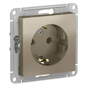 Механизм розетки одноместный СП AtlasDesign 16А IP20 с заземл. шампань Systeme Electric ATN000543