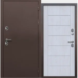 Дверь мет. FERRONI ISOTERMA 960х2050 "Л" Металл медный антик/астана милки МДФ (с терморазрывом)