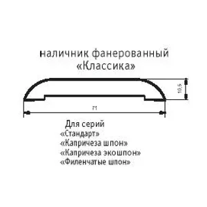 Наличник дверной п/сфера BELWOODDOORS "Классика" 1 ПЛАНКА ДУБ