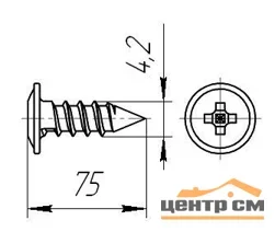 Саморезы с прессшайбой острие 4,2x75 цинк (уп 100шт) ведро №3