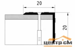 Порог АПУ 005 алюминиевый 1800*20*20 мм угловой наружный (11-бук)