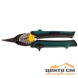Ножницы по металлу 180мм, KRAFTOOL "UNI-KRAFT", прямые, с двойной рычажной передачей, Cr-Mo, двухкомпонент ручка