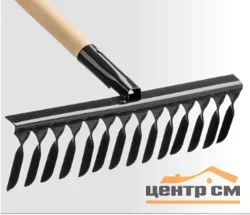 Грабли витые 14 зубцов, садовые с черенком GRINDA GS-14 WOOD 445х95х1300 мм