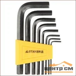 Набор ключей имбусовых 8 предметов, 2 - 10мм, STAYER "STANDARD"