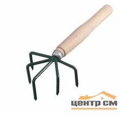 Рыхлитель 5 зубцов с деревянной ручкой Р-5-1(с) 2 СОРТ (Россия)