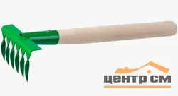 Грабельки 6 зубцов витые сталь-2 мм, с черенком (Россия)