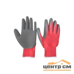 Перчатки садовые PARK EL-C3032, размер 10 (XL), латекс+полиэстер, цв. Красный с серым