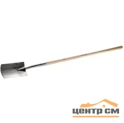 Лопата штыковая прямоугольная из нержавеющей стали, деревянный черенок из ясеня, 290х180х1470мм ЗУБР "ЭКСПЕРТ"