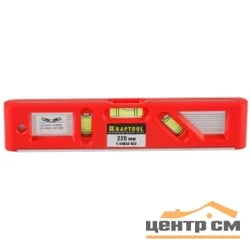 Уровень строительный 220мм KRAFTOOL "PRO" "DIRECTOR LEVEL" с магнитом, 3 ампулы, 220мм