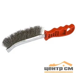 Щетка ручная стальная,1 рядная, STAYER "MASTER", с пластмассовой ручкой