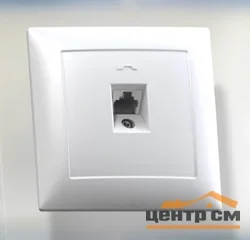 Розетка телефонная 1-местная СП Селена, белая