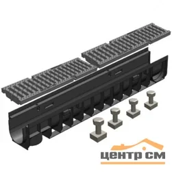 Лоток водоотводный GIDROLICA Pro DN100 C250 пластиковый 1000*145*152 мм арт.800pro