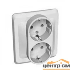 Розетка 2-местная СП Этюд 16А с заземл. бел. Systeme Electric PC16-007-B