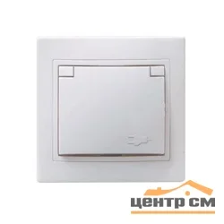Розетка 1-местная СП Кварта с заземл. с крышкой бел. IP20 РСб10-3-КБ IEK ERK15-K01-16-DM