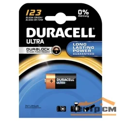 Элемент питания CR123 литевый (уп. блистер 1шт) Duracell ULTRA