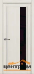 Дверь UBERTURE ЮНИЛАЙН Модель 30004 частичное ЧЕРНОЕ стекло, капучино велюр 60, экошпон