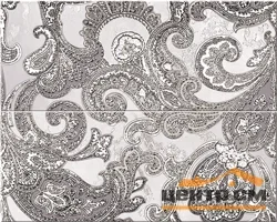 Плитка Azori Sfumato Grey Decor Set Paisley панно из 2-х штук 50,5х40,2