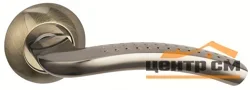 Ручка дверная BUSSARE на круглой накладке PRATICO A-09-10 GRAPHITE/ANT. BRONZE графит/античная бронза