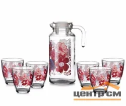 Набор питьевой PSB 95972BD3 6 стаканов + кувшин РЭД ДРИМ