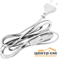 Шнур сетевой с выключателем 230V 1.9м белый, KF-HK-1 Feron*