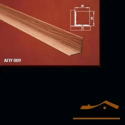 Порог АПУ 009 алюминиевый 1800*20*20 мм угловой внутренний (08 черный)