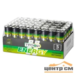 Элемент питания LR6(АА) алкалиновый (уп. спайка 40шт) ТРОФИ ENERGY/ECO