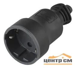 Розетка кабельная ЭРА с заземлением черная 16А R4(B), прямой ввод (10/200/4000)