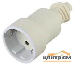 Розетка кабельная ЭРА с заземлением белая 16А R4(W), прямой ввод (10/200/4000)