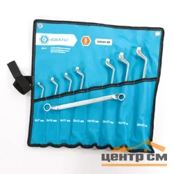 Набор ключей накидных 6x7,8x10,9x11,12x13,14x15,16x17,18x19,20x22 мм, КОБАЛЬТ, 8 штук, чехол