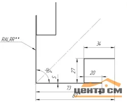 Планка угла внешнего сложного Принт Элит ** для М/сайдинга Блок-Хаус новый 3м.п.