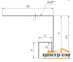 Планка околооконная сложная Принт Элит ** для М/сайдинга Блок-Хаус новый 200*75*3м.п.