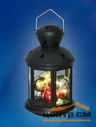 Фонарь со светодиодной гирляндой внутри, на батарейке 10 LED (RGB), 12*20 см, ULD-L1220-010/DTB/RGB BLACK