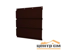 Софит металлический перфорация по центру RR 32 (тёмно-коричневый), 0.45мм Grandline, 0.365*3м