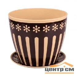 Горшок для цветов с поддоном Валенсия 3,4л (беж-кор) M4600