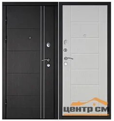 Дверь мет. ДВЕРНОЙ КОНТИНЕНТ Тепло-люкс 860х2050 "Л" МДФ венге/МДФ беленый дуб(белое дерево)