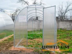 Теплица оцинкованная 2х6х1,86 м КРОХА УСИЛЕННАЯ (шаг 0,65м, 4 усилений) труба 20*20, каркас