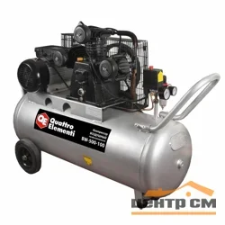 Компрессор поршневой масляный QUATTRO ELEMENTI BW-500-100 ( 490 л/мин, 100 литров, 3,0 л.с, 8 бар, 74,5 кг, V-образн/ Ременной)