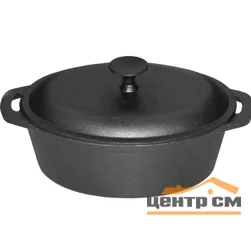 Кастрюля чугунная овальная MALLONY KВ28 "Утятница", 28 см, 3,9 л, с масляным термопокрытием