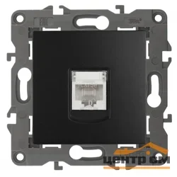 Розетка информационная СП (RJ45) Эра22 Elegance антрацит, арт.14-3107-05